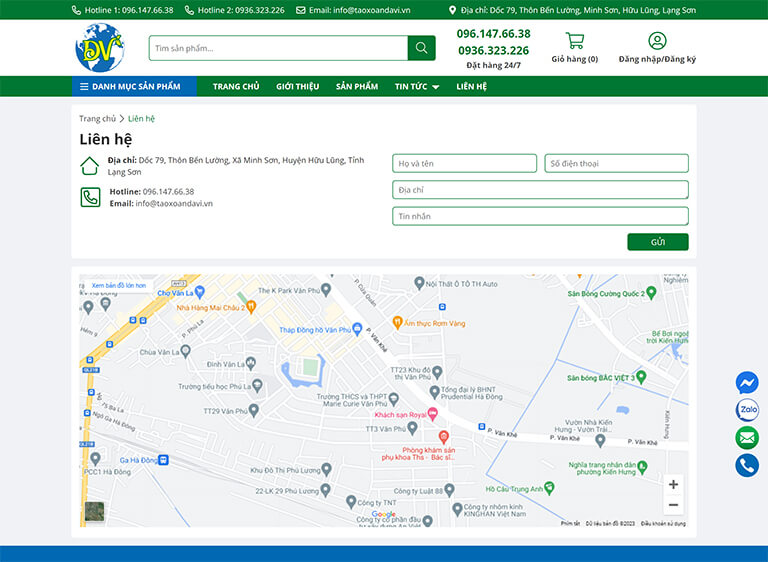 Website bán hàng của tập đoàn tảo xoắn Đại Việt (04)