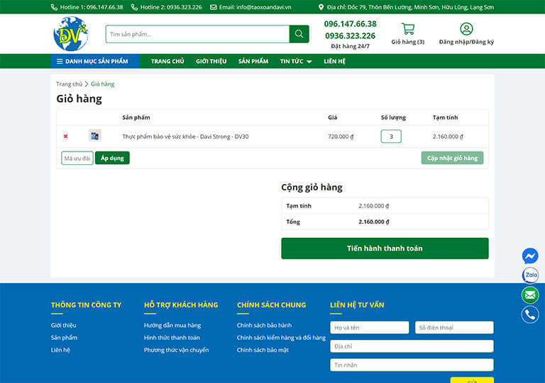 Website bán hàng của tập đoàn tảo xoắn Đại Việt (06)