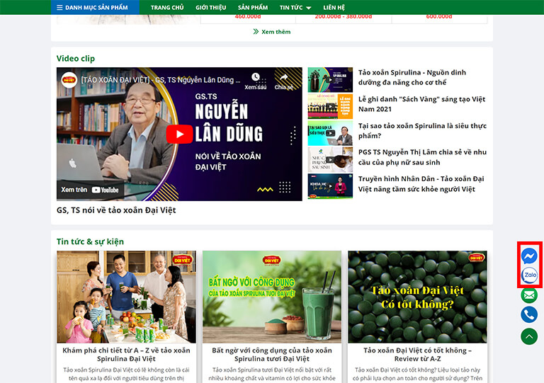 Website bán hàng của tập đoàn tảo xoắn Đại Việt (07)