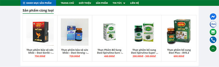 Website bán hàng của tập đoàn tảo xoắn Đại Việt (09)