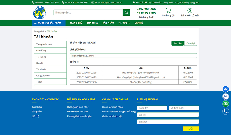 Website bán hàng của tập đoàn tảo xoắn Đại Việt (13)