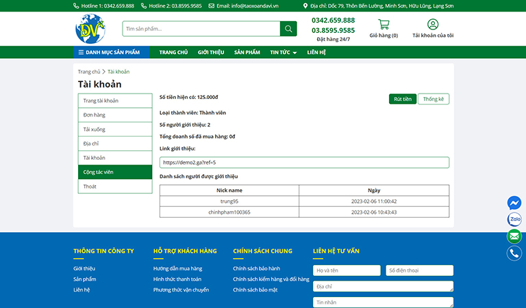 Website bán hàng của tập đoàn tảo xoắn Đại Việt (14)