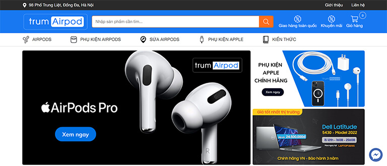 Website bán Airpods và phụ kiện Apple (08)