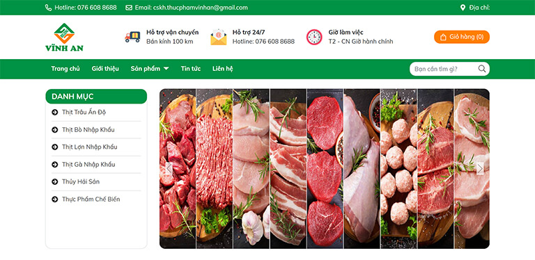 Website bán thực phẩm đông lạnh Vĩnh An (07)