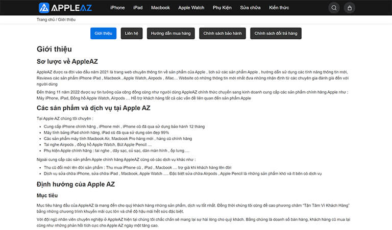 Dự án thiết kế Website chuyên bán điện thoại và cung cấp dịch vụ Apple (02)