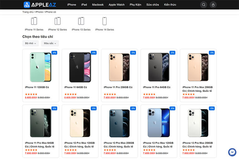 Dự án thiết kế Website chuyên bán điện thoại và cung cấp dịch vụ Apple (03)