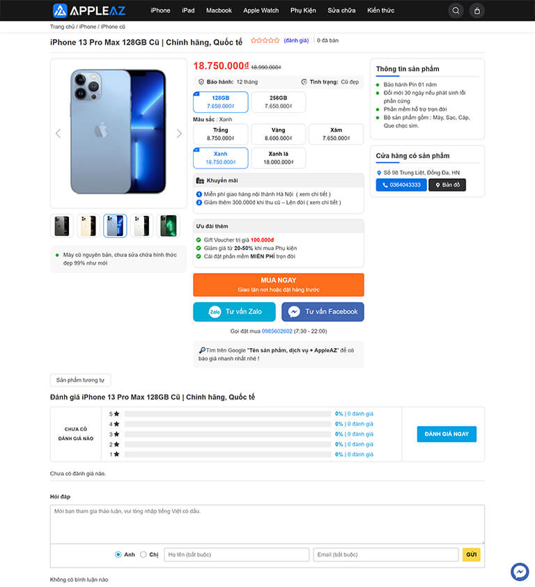 Dự án thiết kế Website chuyên bán điện thoại và cung cấp dịch vụ Apple (04)