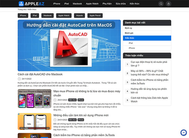 Dự án thiết kế Website chuyên bán điện thoại và cung cấp dịch vụ Apple (05)