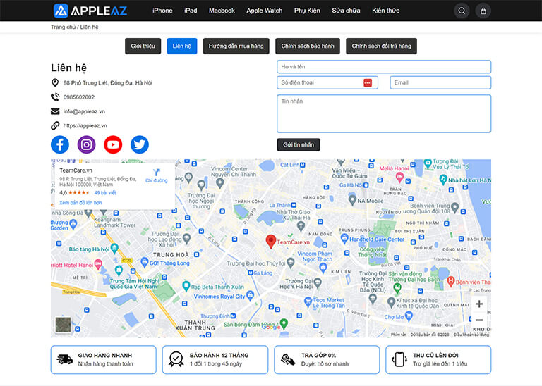 Dự án thiết kế Website chuyên bán điện thoại và cung cấp dịch vụ Apple (06)