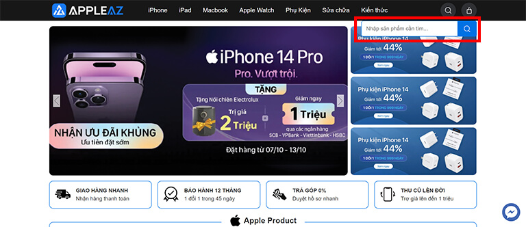 Dự án thiết kế Website chuyên bán điện thoại và cung cấp dịch vụ Apple (07)