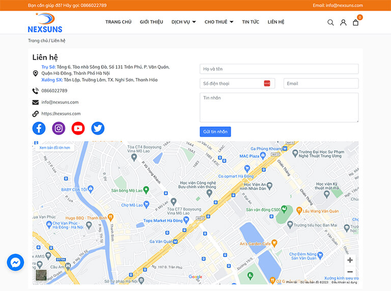 Website giới thiệu dịch vụ thi công cầu đường của công ty Nexsuns (07)