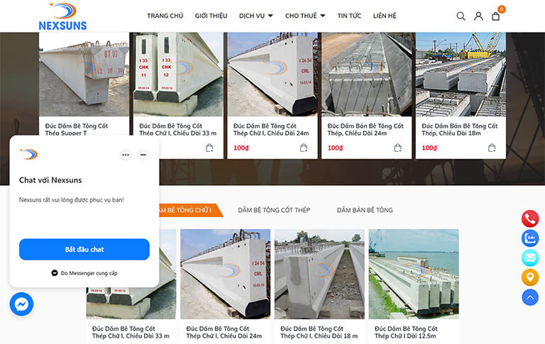 Website giới thiệu dịch vụ thi công cầu đường của công ty Nexsuns (11)