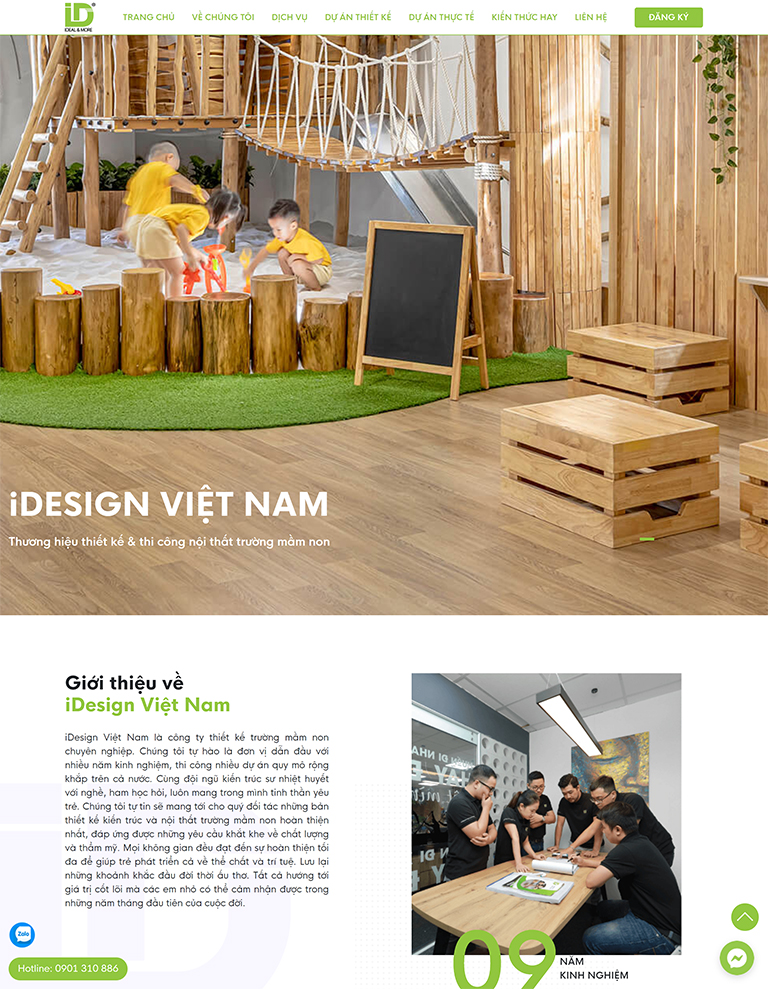 Website thiết kế kiến trúc và nội thất trường mầm non (01)