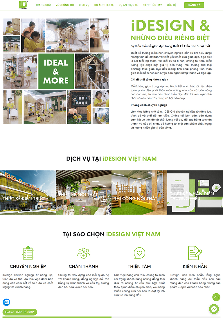 Website thiết kế kiến trúc và nội thất trường mầm non (03)