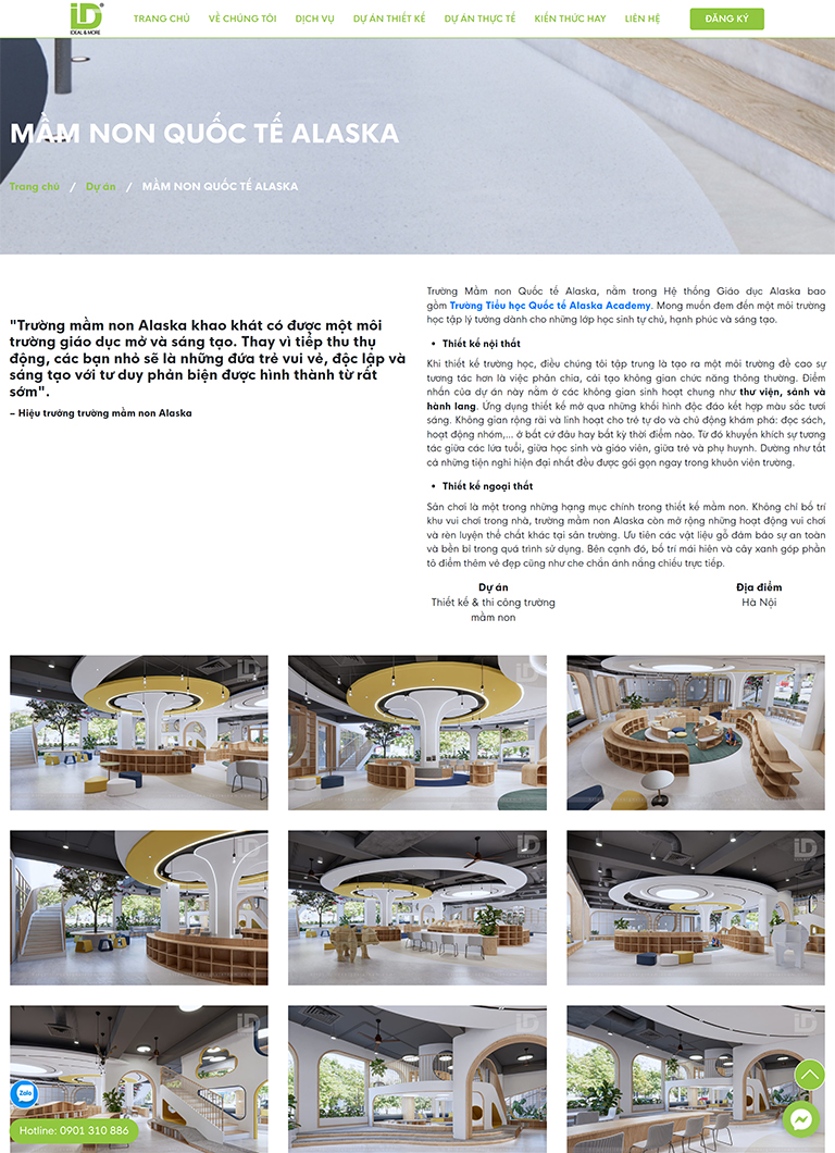 Website thiết kế kiến trúc và nội thất trường mầm non (06)